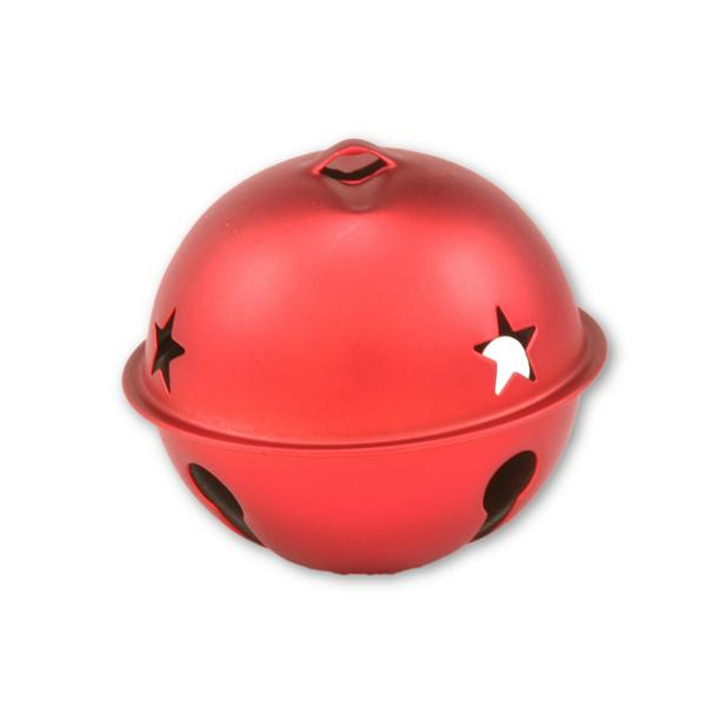 2.5 inch 65mm Matte Red Large Jingle Bell with Star 1 Piece
